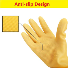 Rubber Cleaning Gloves,Waterproof and Oil-resistance Glove for kitchen Cleaning,Clothes Washing,Household Cleaning, Dishwashing,Car Wash,Indoor and Outdoor Cleaning (Yellow, S)