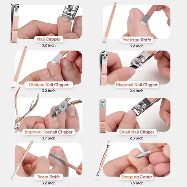 SAMSIDD Manicure Set, Pedicure Kit, Nail Clippers, Professional Grooming Kit, Nail Tools 32 in 1 with Luxurious Travel Case for Men and Women 2024 Upgraded Version (Pink)