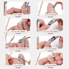 SAMSIDD Manicure Set, Pedicure Kit, Nail Clippers, Professional Grooming Kit, Nail Tools 32 in 1 with Luxurious Travel Case for Men and Women 2024 Upgraded Version (Pink)