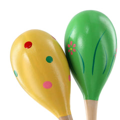 MOUYAT 10 Pcs Wooden Maracas, Full Size Painted Percussion Shakers Musical Instrument Maracas for Homes, Parties, Concerts, and Performances (19.5 x 6cm)