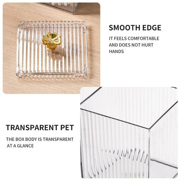 Gukasxi Acrylic Cotton Pad Holder 3pcs Clear Cotton Swab Storage Box with Lid Cotton Ball Container Bathroom Jars for Living Room Bedroom Study Room Bathroom