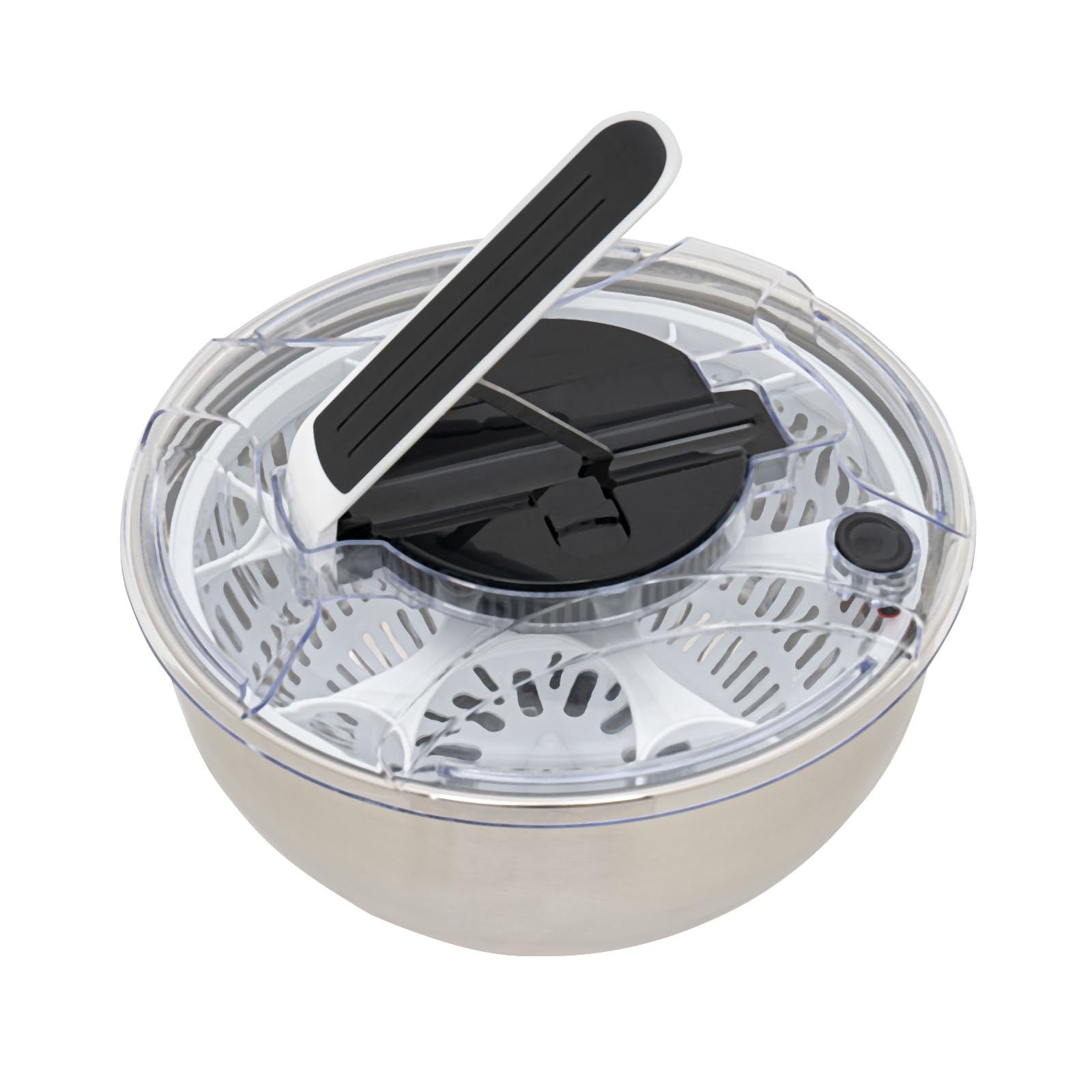 Salad Spinner Stainless Steel with Colander Basket, Handle and Lid, Quick Dry Design, Easy Drain System, Non-Slip Base, 3.5litre Lettuce Spinner Fruits Vegetable Washer Dryer