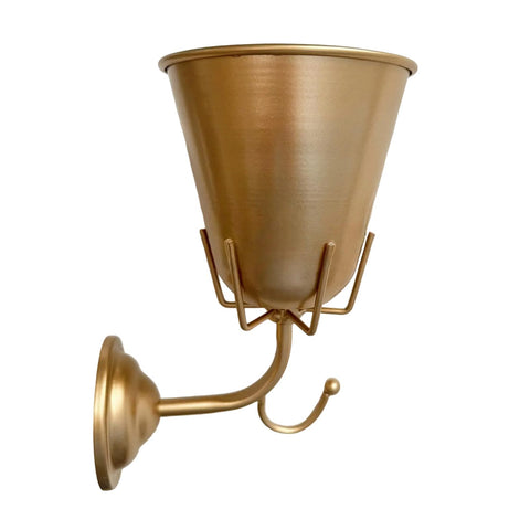 Vintage Wall Vase with Hook for Flowers or Organizing Leashes and Mail Ideal for Kitchen Bathroom Entryway Brass Flower Holder