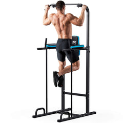 JX FITNESS Power Tower Adjustable Dip Bar Pull up Bar Knee Raise Push Up Workout Abdominal Exercise Home Gym Station Body Building