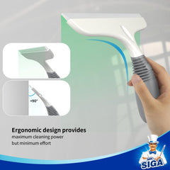 MR.SIGA Multi-Purpose Squeegee for Window, Glass, Shower Door, Car, Heavy Duty Window Scrubber, Suction Hook Included, 10 inch, White & Gray