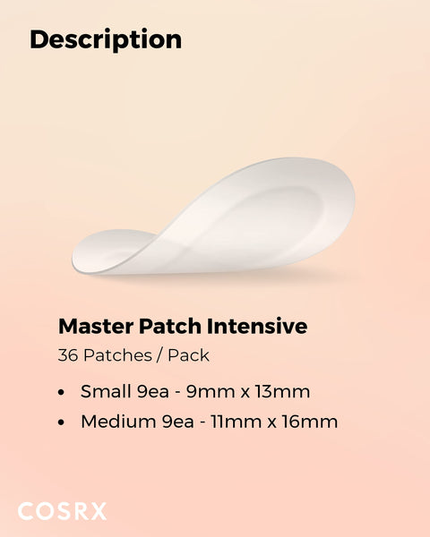 COSRX Master Pimple Patch Intensive 36 Patches Value Pack | Patch in 2 Sizes | Oval Hydrocolloid Pimple Patches with Tea Tree Oil fot Spot, Zit, Pimple Treatment