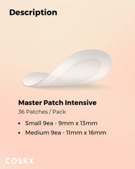 COSRX Master Pimple Patch Intensive 36 Patches Value Pack | Patch in 2 Sizes | Oval Hydrocolloid Pimple Patches with Tea Tree Oil fot Spot, Zit, Pimple Treatment