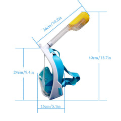 Flyboo Snorkel Mask, Full Face Snorkel Set, 180°view Snorkeling Gear with Panoramic Design-Compatible Sports Camera, Diving Mask with Anti-fog and Anti-leak Technology for Adults and Kids