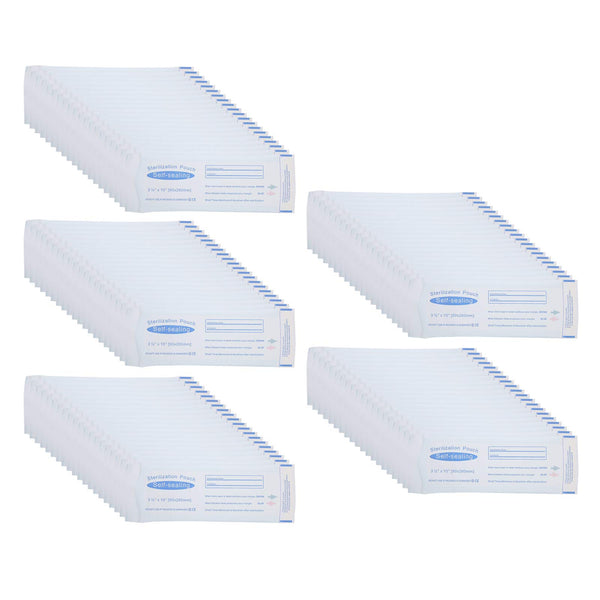 200pcs Self Sealing Cleaning Pouch, 90x 260mm Sterilisation Pouches Disposable Self Sealing Cleaning Pouch Oral Supply Cleaning for Dental Materials