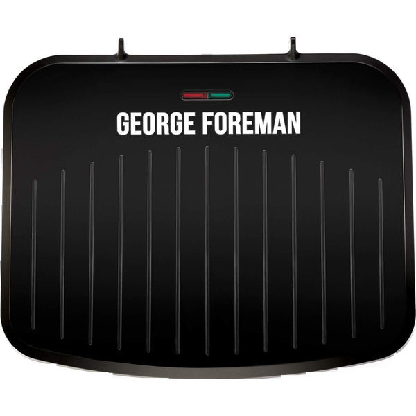 George Foreman Medium Electric Fit Grill [Non stick, Healthy, Griddle, Toastie, Hot plate, Panini, BBQ, Energy saving, Vertical storage, Easy clean, Drip tray, Ready to cook light] Black, 1630W 25810