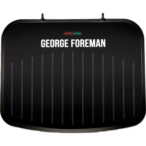 George Foreman Medium Electric Fit Grill [Non stick, Healthy, Griddle, Toastie, Hot plate, Panini, BBQ, Energy saving, Vertical storage, Easy clean, Drip tray, Ready to cook light] Black, 1630W 25810