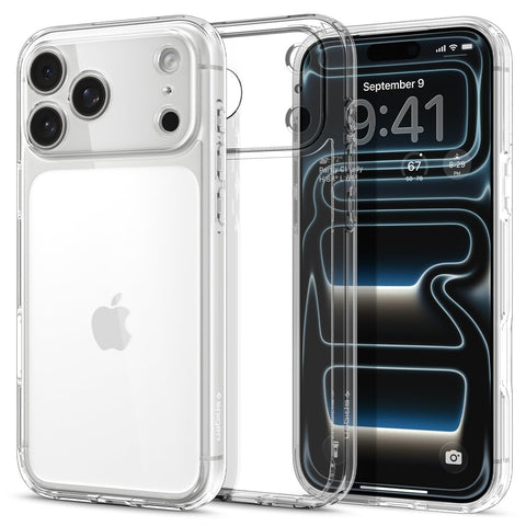 Spigen Ultra Hybrid Phone Case Compatible with iPhone 17 Pro Max [Anti-Yellowing] [Military-Grade Drop Protection] - Crystal Clear
