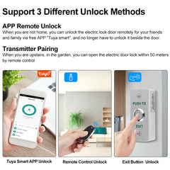 ReaIOKbii Tuya Complete Access Control System Kit, 433MHz Remote Controller Door Opener, 180kg Magnetic Lock, 30m Remote Transmitters