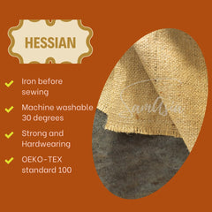 1m Hessian Fabric – Textured Burlap Jute Sack Material– 54” Inch Wide, 137cm Wide, 10oz 225GSM –Fabric for School Boards, Gardens, Table Runners, Arts & Crafts – by SAMASIA