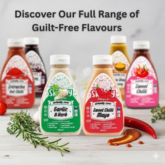 Zero Calorie Flavour Sauces – Garlic & Herb and Sweet Chilli Mayo – Fat Free, Sugar Free, Vegan Friendly, Gluten Free – 425ml Bottles (2-Pack)