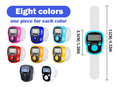 Anlising 8PCS Digital Finger Counter, Tally Counter Ring,LCD Tally Counter,Finger Digital Tally Lap Counter,Finger Digital Tally Lap Counter,Tasbeeh Handheld Mini Display,for Prayer Sports Golf(Color)