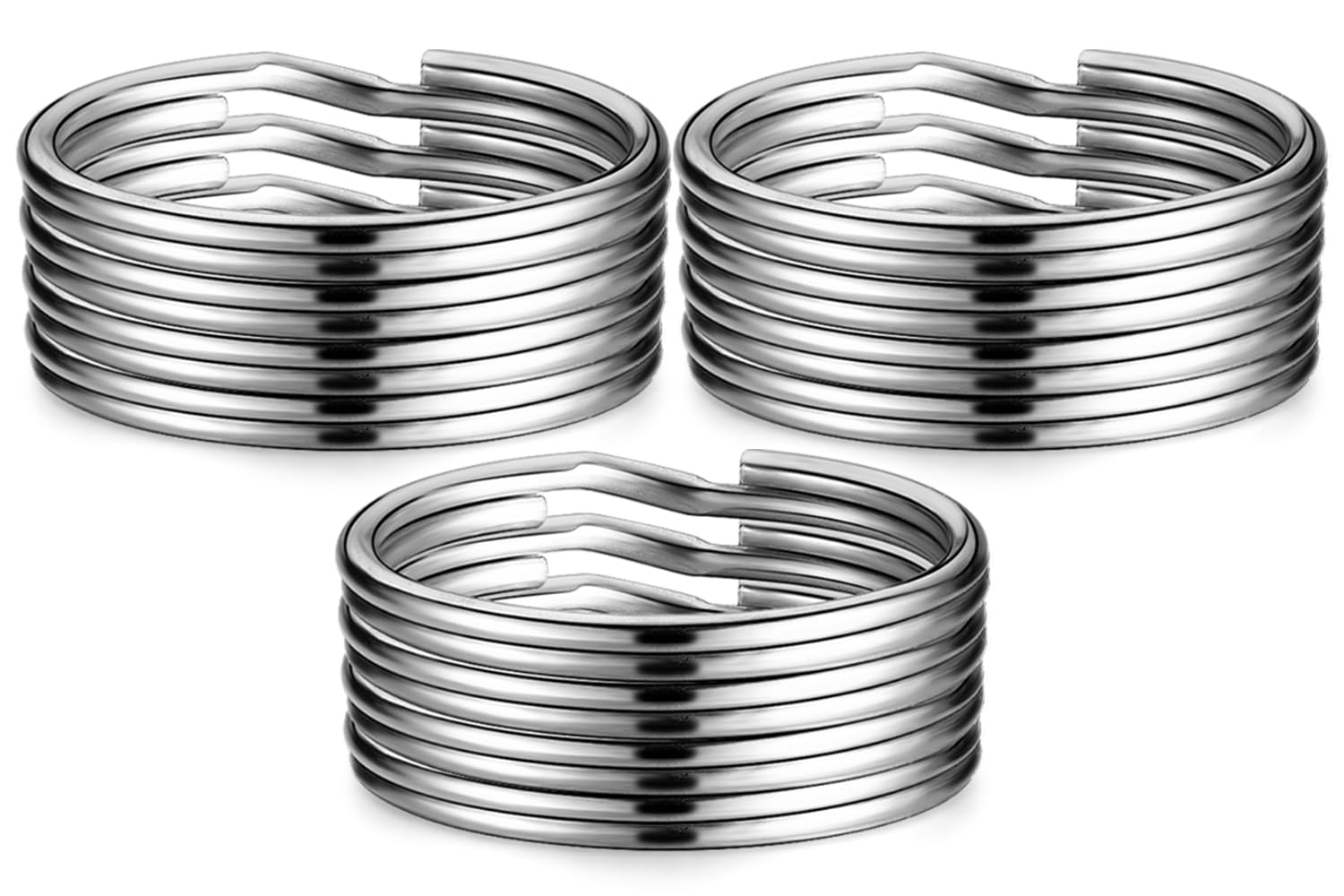 YHYZ 25mm (1.0 Inch) Key Rings Bulk (30pcs, Round), Sliver Metal Spilt Key Rings, for Kechain Chain/Dog Collar tag/DIY Craft Jewelry Making/Car Key