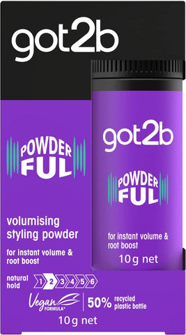 got2b POWDERful Volumising Styling Powder 10 g, Natural Hold, Powder Hair Styling, Volumising Styling Hair Powder, Instant Volume from the Roots, Vegan Formula