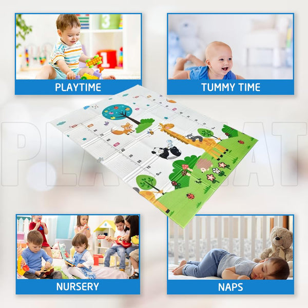 1Above Foldable Baby Playmat 180x130cm | Waterproof | Reversible Large Playmat | Thick Padded XPE Baby Crawl Mat | Ideal for Bedroom, Nursery & Playroom