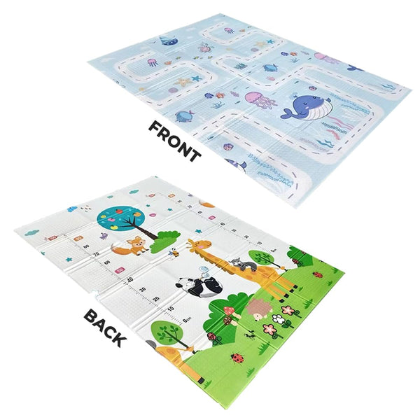 1Above Foldable Baby Playmat 180x130cm | Waterproof | Reversible Large Playmat | Thick Padded XPE Baby Crawl Mat | Ideal for Bedroom, Nursery & Playroom