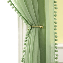 MIULEE 2 Panels Sheer Curtains Voile Transparent Curtains Voile Bedroom Ultra Soft Voile Kid Windows Balcony Decor Living Room Grommet Top 55inches Wx88inches L 140cmx225cm Green