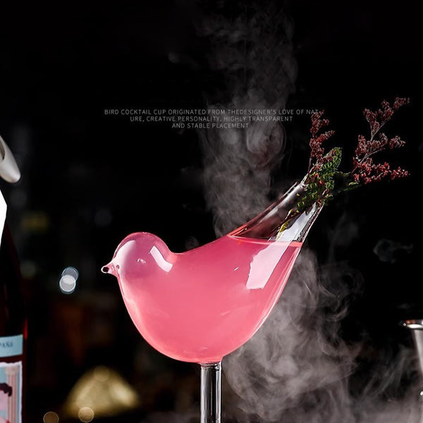 Set of 2 Bird Cocktail Glasses,120ml Unique Bird Shaped Wine Glass, Bi ...