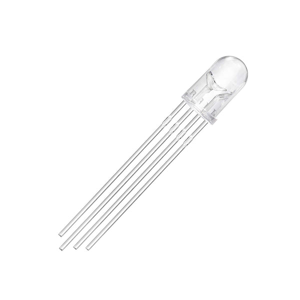 Chanzon 100 pcs 5mm RGB LED Diode Lights Tricolor (Multicolor Red Green Blue 4 pin Common Anode Clear DC 20mA/Color) Super Bright Lighting Bulb Lamps Electronics Components Light Emitting Diodes