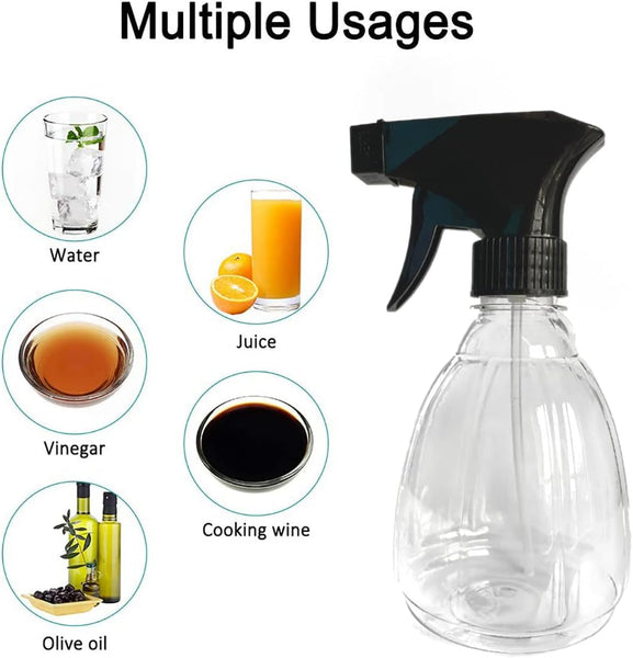 Empty Spray Bottle Plastic Bottles Essential Oil Gardening Trigger Sprayer Reusable Fine Mist Travel Party Barbershop Plant Mist Kitchen Bathroom Organic Cleaning Hair Salon 400ml (2PC)