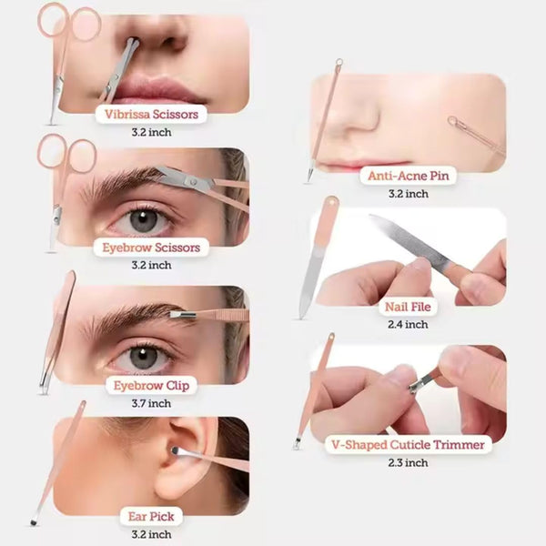 SAMSIDD Manicure Set, Pedicure Kit, Nail Clippers, Professional Grooming Kit, Nail Tools 32 in 1 with Luxurious Travel Case for Men and Women 2024 Upgraded Version (Pink)