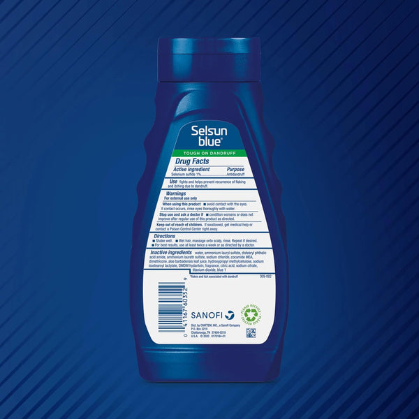 Selsun Blue Moisturizing Anti-dandruff Shampoo with Aloe, 11 fl. oz., Selenium Sulfide 1% (Pack of 2)