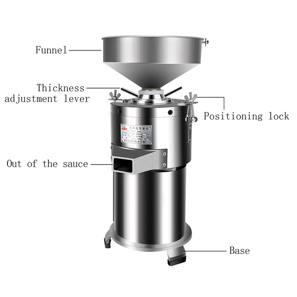 Maryaz 1100W Upgraded Commercial Peanut Butter Maker Machine, Electric Sesame Maker, Electric Nut Butter Mill Grinding Grinder Machine Sesame Paste Peanut Butter Milling Making 2850r/min