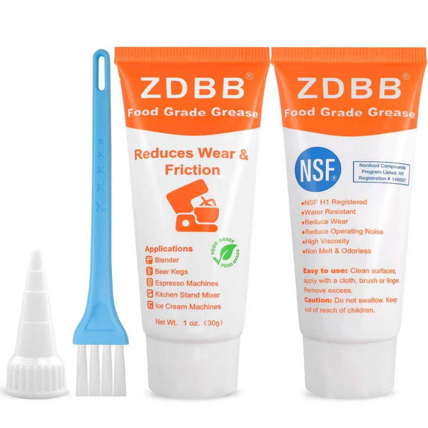 ZDBB Food Grade Grease Lubricant for Kitchen Mixer NSF H1 Food Service Equipment Lube Coffee Machine Grease for Soft Serve Machines Yogurt Ice Cream Machine, Prevent Wear and Rust, 1 oz 2-Pack