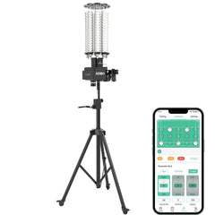 ADIBO Badminton Serving Machine, Dual High Speed Motors, 200 Shuttlecock Capacity, Max 87MPH, APP Control