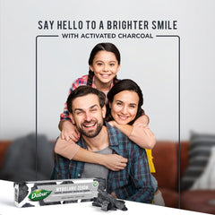 Dabur Charcoal Organic Toothpaste - 100ml | for Teeth Whitening, Brighter Smile & Healthy Gums | Natural Oral Care with Blend of Black Pepper & Ginger Extracts