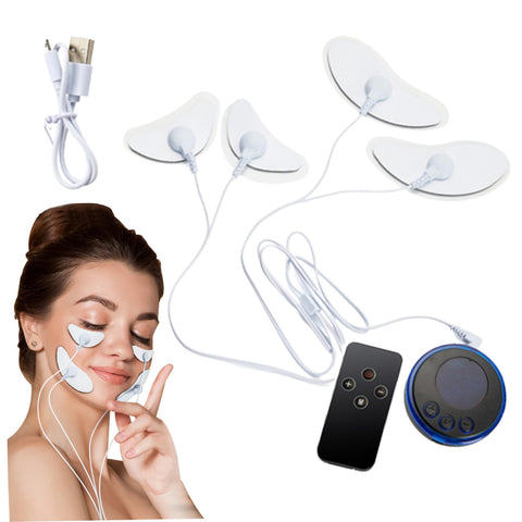 Face Massager Tool, Face Muscle Stimulator with Patch Pads 8 Modes, 19-Speed Microcurrent Lifting Device for Slimming and Lifting
