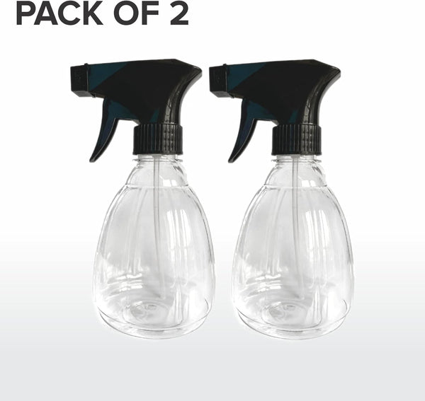 Empty Spray Bottle Plastic Bottles Essential Oil Gardening Trigger Sprayer Reusable Fine Mist Travel Party Barbershop Plant Mist Kitchen Bathroom Organic Cleaning Hair Salon 400ml (2PC)