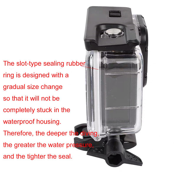 Protective Underwater Diving 60 Meters Waterproof Housing Case for Go pro Hero 13/12/11/10/9 Black Action Cameras with Accessories