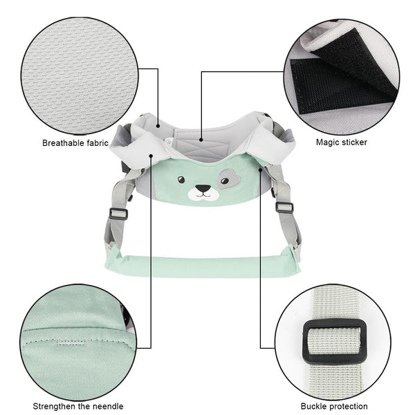Vicloon Baby Walking Harness, Safe Walking Belt, Hand-Held Baby Walker, Removable, Adjustable Walking Harness, Breathable Handheld Baby Walker Toddler Walking Assistant - Green Puppy