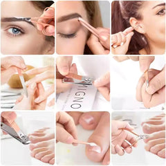 SAMSIDD Manicure Set, Pedicure Kit, Nail Clippers, Professional Grooming Kit, Nail Tools 32 in 1 with Luxurious Travel Case for Men and Women 2024 Upgraded Version (Pink)