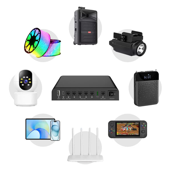 TalentCell Mini UPS Uninterrupted Power Supply 27000mAh 97.2Wh Lithium ion Backup Battery Pack with DC 12V/9V and USB-A/USB-C 18W Output for Router, Modem, LED Light, CCTV Camera, Smartphone and more