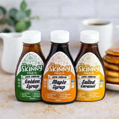 Skinny Syrup 3 Pack (3 x 425ml) – Maple Syrup, Salted Caramel, Golden Syrup – Zero Calorie, Sugar Free Coffee & Pancake Syrups – Low Calorie, Keto & Vegan Friendly