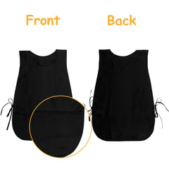 Piriuuo Cobbler Apron, Black Apron Waterproof Apron for Women Apron with Pockets Unisex Smock Apron Art Smock Painting Smock Cleaning Apron for Housekeeping Work Apron for Women Men