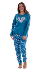ChicWhisper Ladies Fleece Pyjamas Printed Winter Warm PJ'S Nightwear
