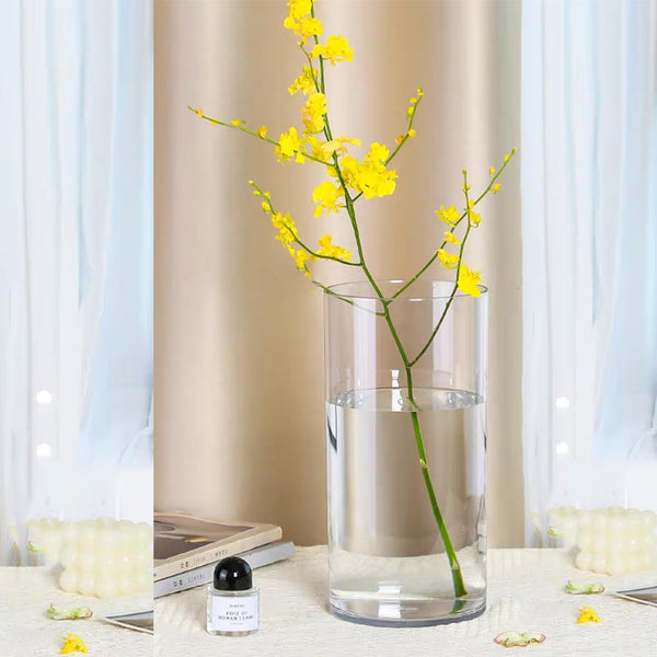 3 Pack Acrylic Cylinder Vase,25x15cm, 25x12cm and 25x10cm, Shatter-Proof Plastic Cylindrical Flower Vases for Wedding Centerpieces, Home Office Decorations, Shatter-Proof