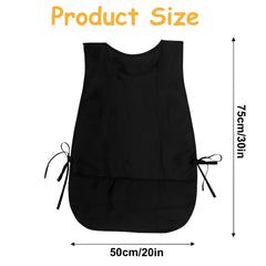 Piriuuo Cobbler Apron, Black Apron Waterproof Apron for Women Apron with Pockets Unisex Smock Apron Art Smock Painting Smock Cleaning Apron for Housekeeping Work Apron for Women Men