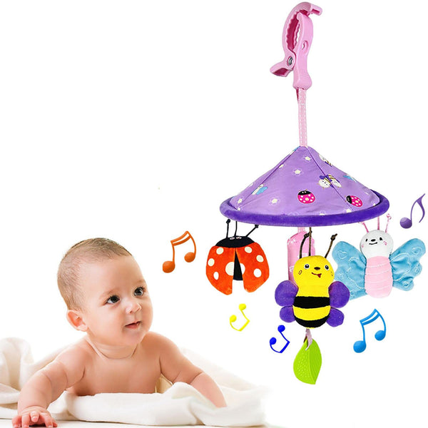 Voiakiu Stuffed Animal Crib Toys | Hanging Baby Rattle Wind Chime Toy | Stuffed Baby Hanging Toys for Crib, Bassinet, Carseat, Bear & Bunny, Whale, Ladybug & Bee &, Elephant & & Giraffe Style