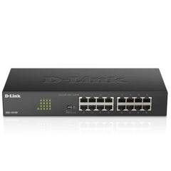 D-Link DGS-1016D 16-Port Green Ethernet Copper Gigabit Switch, Hub, Internet Splitter, Metal, Fanless, Plug and Play - UK Model, black DGS-1016D