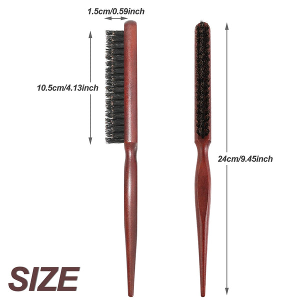 Sularpek Slick Back Hair Brush, Boar Bristle Hair Brush, Detangler Hairbrush, Suitable for Long Thick Curly Wavy Dry or Damaged Hair Reducing Hair Breakage