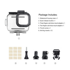SOONSUN Waterproof Case for GoPro Hero 13/12/11/10/9 Black, 196FT/60M Underwater Protective Diving Housing With Bracket Screw Accessories