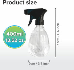 Empty Spray Bottle Plastic Bottles Essential Oil Gardening Trigger Sprayer Reusable Fine Mist Travel Party Barbershop Plant Mist Kitchen Bathroom Organic Cleaning Hair Salon 400ml (2PC)